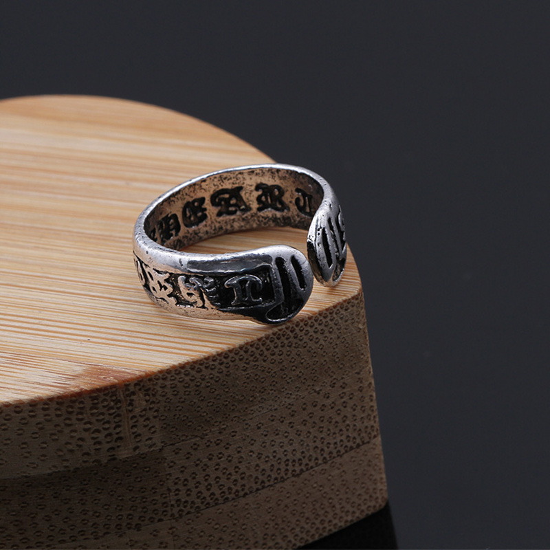 Chrome Hearts Ring - Retro Six Word Admonition Ring For