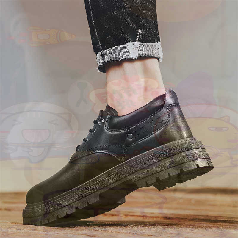 Streetwear Brand Popular - Dark Natural Leather Fashion Trainers Tennis