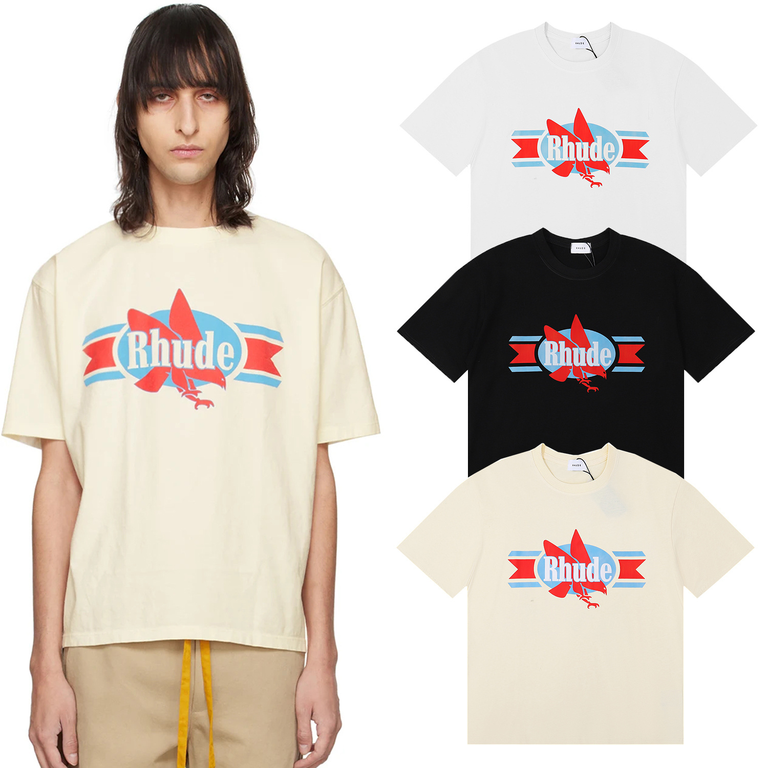 Loose Fit Cotton round Neck T- - огляд і ціна Streetwear Brand Popular